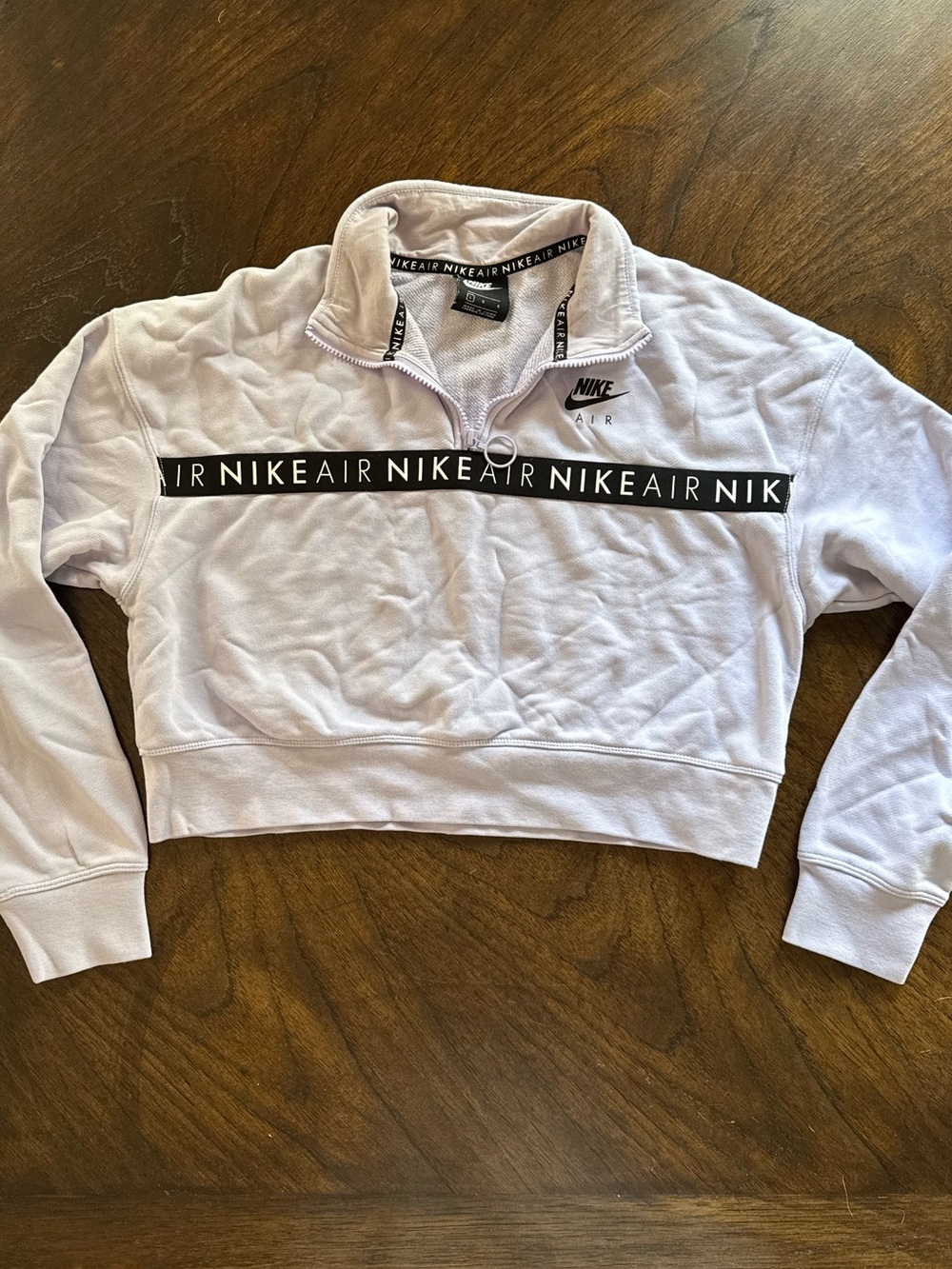 Nike Light Lavender Quarter-Zip Pullover with Black Logo Tape